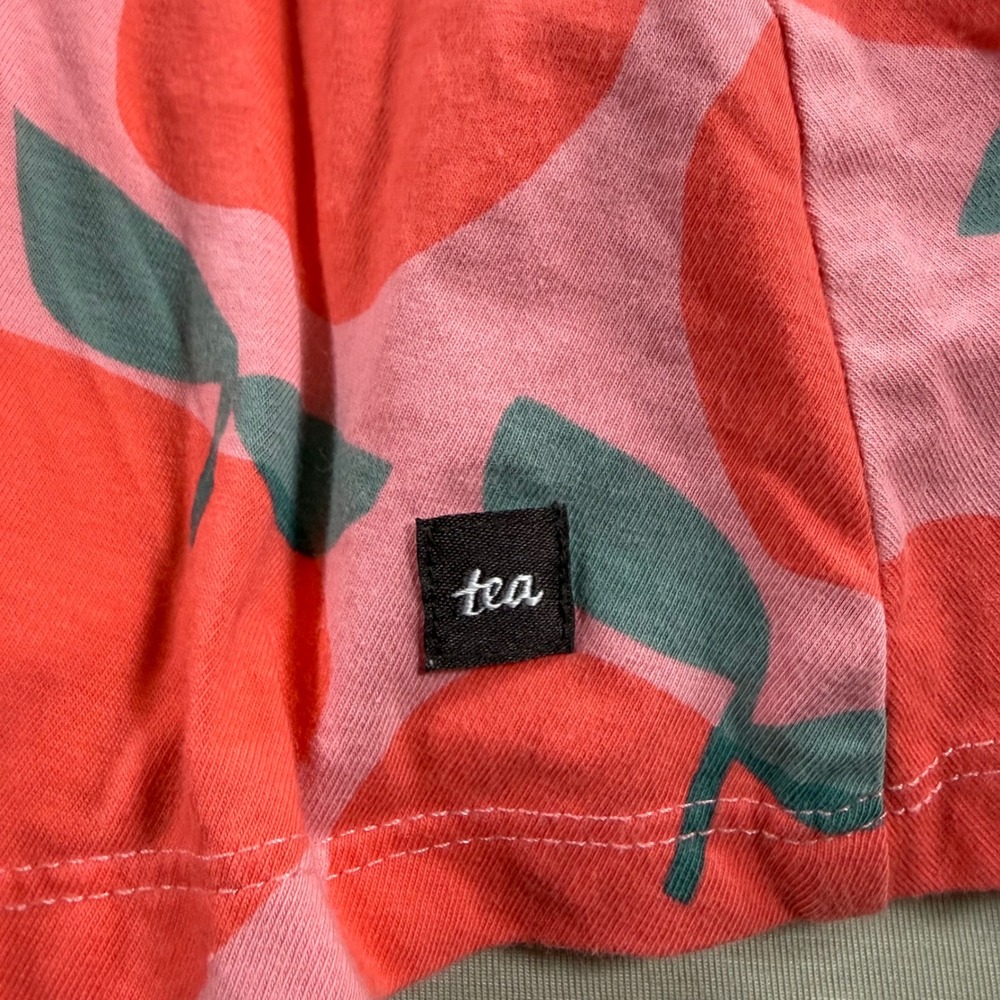 Tea Collection Kids Pink Red Apple Print Long Sleeve Ruffle Skater Dress 12 - Picture 7 of 8